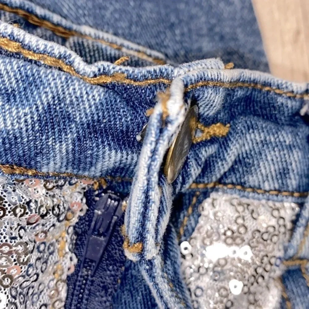 Girls denim sequin jeans size 3XL
